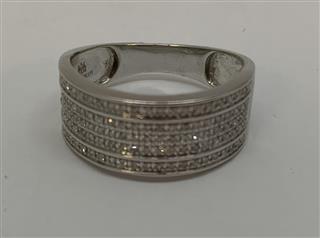 10K White Gold Luxurman Gent's Diamond Fashion Ring 105 Diamonds 1.00cttw 5.3G